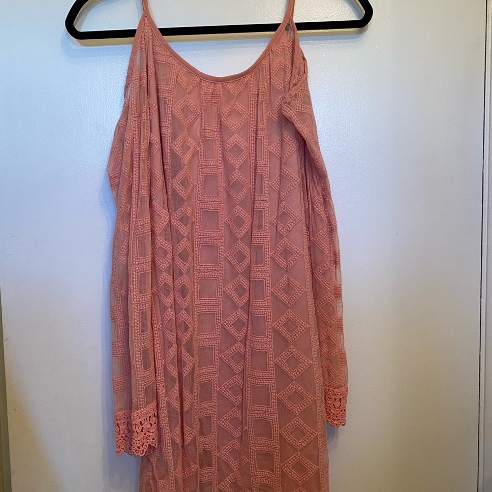 Salmon lace dress